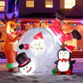 6FT Inflatable Santa Snowball Scene with LED Lights for Yard / Penguin reindeer snowman blow up decorations,