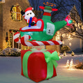 Juegoal Christmas Inflatables Outdoor Decorations, 6FT Inflatable Christmas Santa Claus with Helicopter on