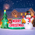 FunFanso 10 FT Long Christmas Inflatable Merry Christmas Sign Outdoor Decorations, Blow up Christmas Sign