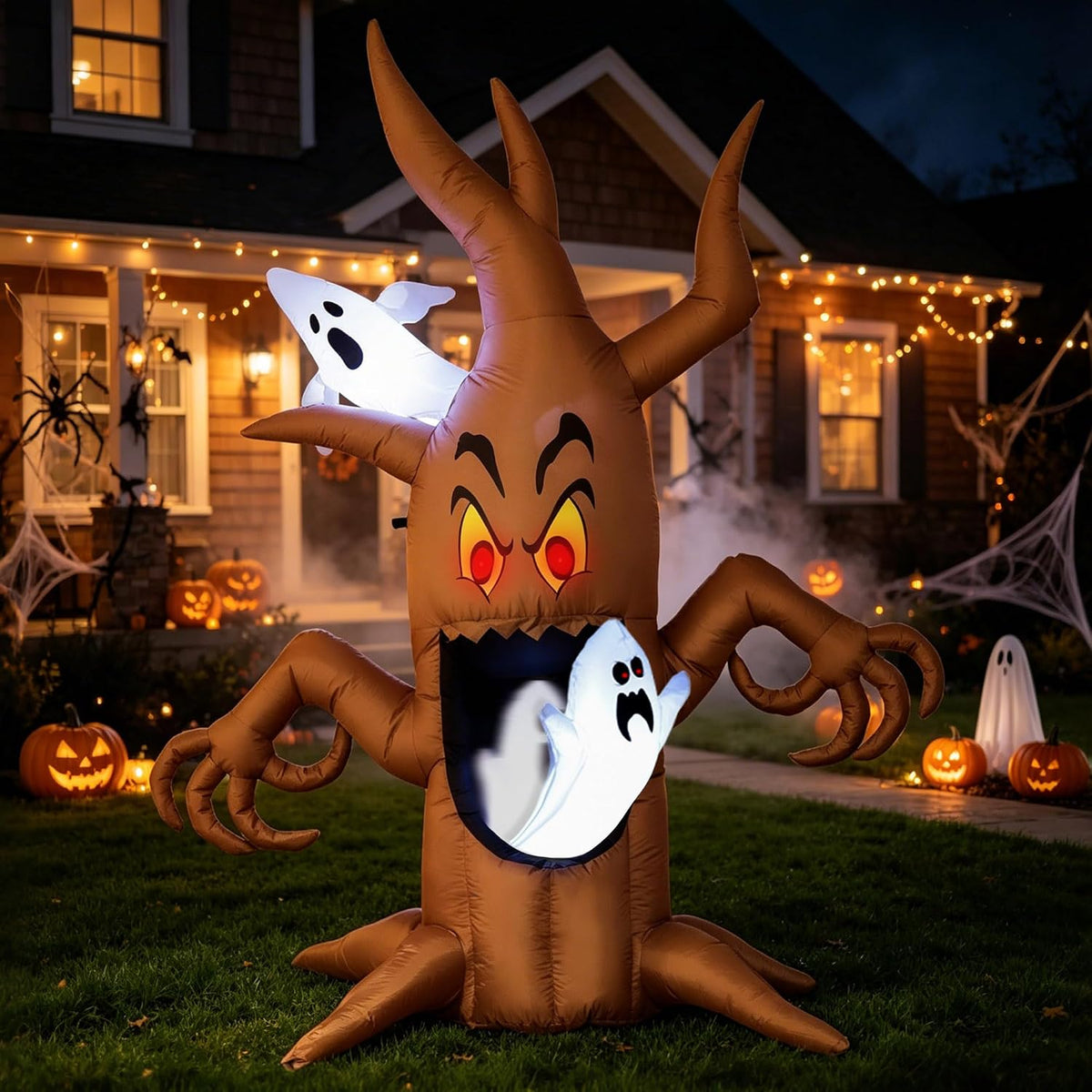 Oasis Trim 6Ft Inflatable Halloween Ghost Tree, Inflatable Yard Decoration with LED Lights, Perfect for