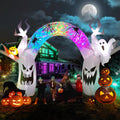 EBANKU 10FT Halloween Inflatable Decoration Colorful Pumpkin Ghost / Decorations with Build-in LEDs,Blow Up