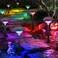 Linkind Solar Lights Outdoor 8 Pack, Color Changing Solar Pathway Lights / Halloween Lights, Multicolor/War