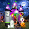 Kalolary 12.5FT Tall Halloween Inflatables Archway Haunted House Castle / Giant Ghost Pumpkin Arch Blow Up