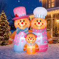 Hungdao 6 FT Christmas Inflatables Pink Gingerbread Outdoor Decorations / Gingerbread Blow Up With Built-in