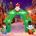 12 FT Santa's Candy Tree Arch Outdoor Inflatable with Rotating LED Colorful Lights for Christmas Holiday