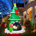 Joliyoou 7.2FT H Christmas Inflatable Decoration, Lighted Air-Blown / Christmas Tree Sleeping Inside A Deer,