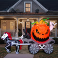 Joiedomi 8 Ft Long Halloween Inflatables Pumpkin Carriage Outdoor Decorations, Blow Up Pumpkin Carriage with