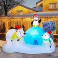 Joiedomi 6 FT Long Christmas Inflatable North Pole with Build-in LEDs, Blow Up Inflatable Polar Bears & Pen